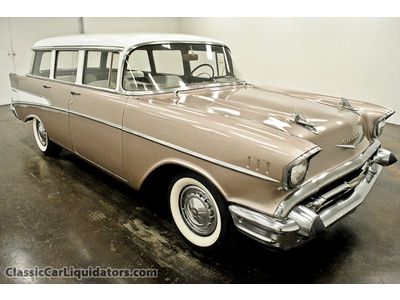 1957 chevrolet wagon 283 3 speed manual dual exhaust check this out