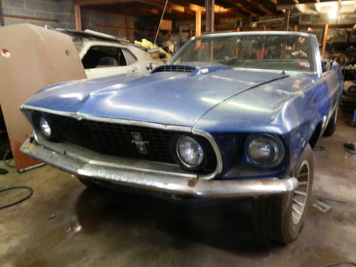 1969 ford mustang 351w convertible rare color excellent  high value project