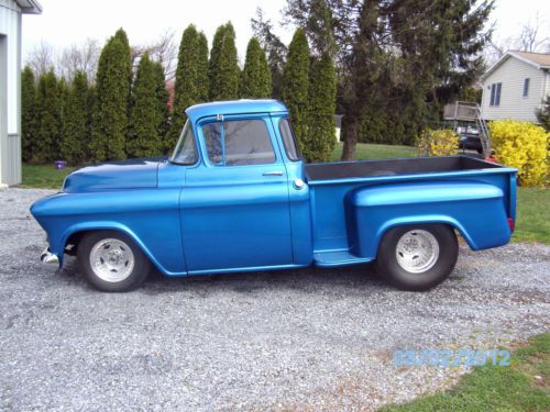1955 chevrolet truck step side 2nd series blue tubbed out