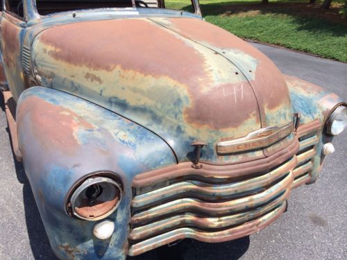 Solid 1949 chevy 3100 patina rat rod 5 window project on s10 frame