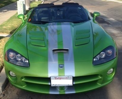 2008 dodge viper convertible - snake skin green w/ silver stripes - 600hp !!!