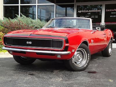 1968 chevrolet camaro rs/ss convertible 3-speed manual restored in 2009