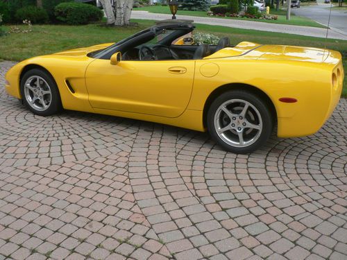 2003 c5 corvette convertible 6-spd millennium yellow black roof polished wheels