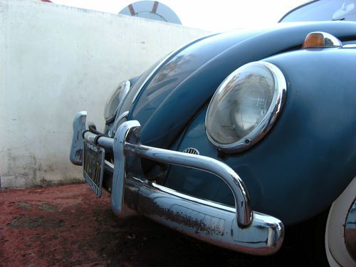 1965 volkswagen beetle - blue - pop out windows - factory sun roof