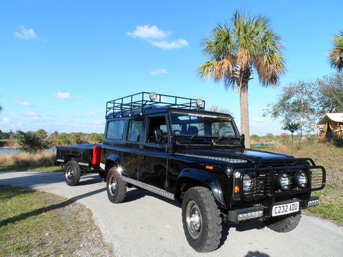 1986 land rover defender 110" county series 4x4 w/trailer 66k orig miles