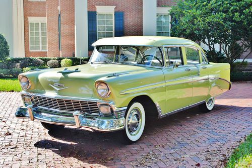 Wow what a car 1956 chevrolet belair sedan with a/c 1 repaint truly beautiful