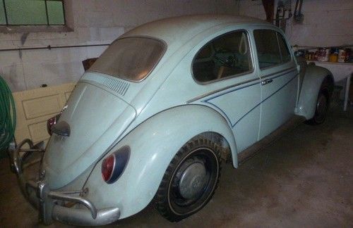1966 volkswagen vw beetle 1300 classic light blue- for parts restoration 81k mi