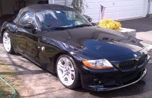 2003 bmw z4 3.0i roadster dinan performance black w/red interior mint condition