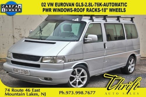 02 vw eurovan gls-2.8l-76k-automatic-pwr windows-roof racks-18 wheels