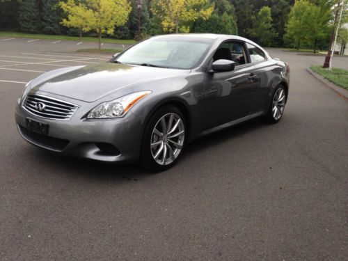 G37s 6 speed navigation coupe platinum gray black leather 39k miles clean carfax