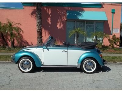 Beach cruiser bug super beetle convertible, two tone paint,
