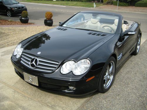 2006 mercedes 500 sl convertible  black / stone leather 25,700 miles
