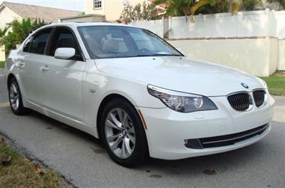 Florida 1-owner, clean carfax, like new, 2009 bmw 535i sport sedan, white/beige!