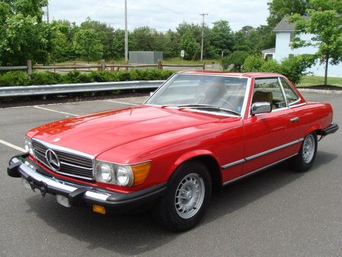 1985 mercedes benz 380 sl low mileage red/tan exceptional car !!!