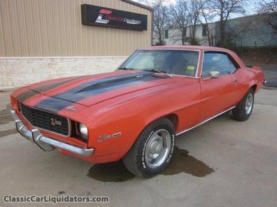 1969 chevrolet camaro rs z28 327 4 speed x33 build code console pb dual exhaust