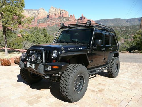 2008 jeep rubicon wrangler unlimited  4-door black 38,075 mi upgraded new 37" ti
