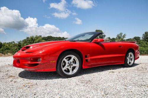 2002 ws6 trans am convertible, red/tan leather, 47k orig miles, polished wheels