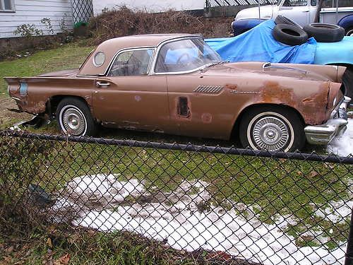 1957 thunderbird 56267 miles thunderbird bronze white interior needs restoration