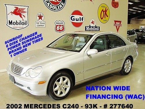 2002 c240,sedan,v6,sunroof,leather,6 disk cd,16in wheels,93k,we finance!!