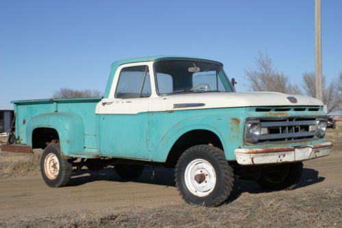 1961 ford f100 1/2 half ton factory 4x4 original paint patina shop work truck
