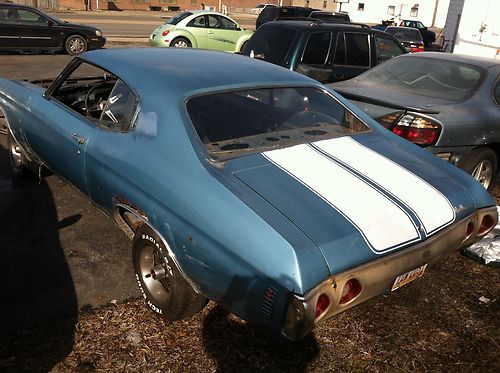 1972 chevrolet chevelle 2dr model g37 rolling project good title, 68,000 actual,