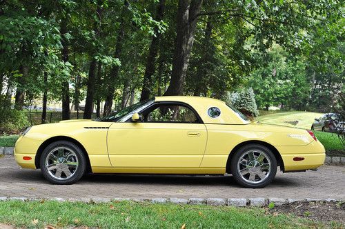 2002 ford thunderbird yellow convertible