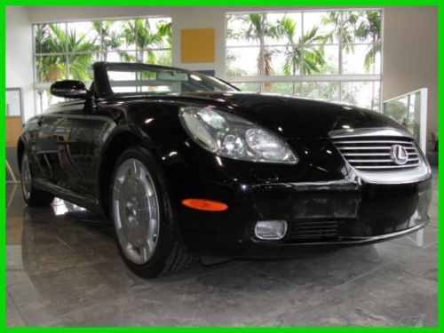02 black onyx sc 430 v8 convertible *heated leather seats *navigation *low miles