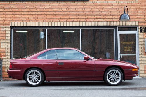 1992 bmw 850i, calypso red over tan leather, 5.0 liter v12 with automatic