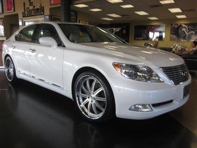 08 ls 460 pearl white with cashmere interior navigation back up camera 55k