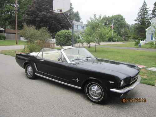 1964 1/2 mustang convertible v8! black on white interior.  drive it home today!