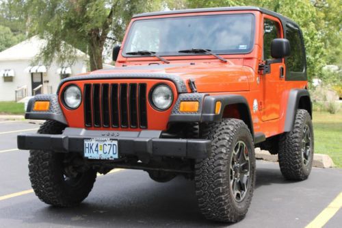 2005 jeep wrangler  4.0l automatic orange lifted