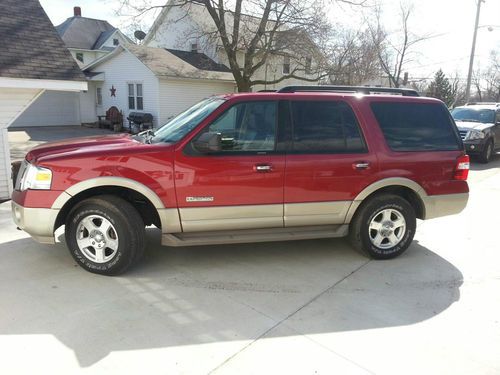 2007 ford expedition 4x4 red fire metallic leather 8 seat v8 loaded eddie bauer