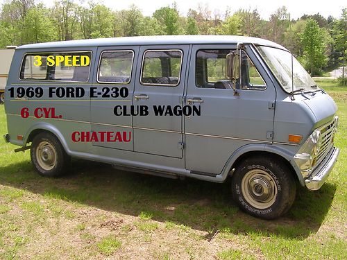 Vintage-classic-1969 ford e-230 club wagon chateau van 6cyl. 3 speed- nice!