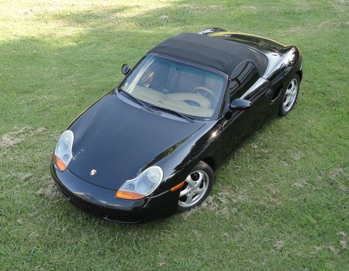 Porsche boxster convertible black exterior with tan interior 1999 very clean