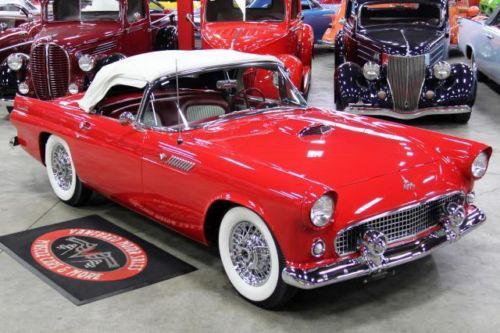 55 t bird ford convertible red white top automatic wow