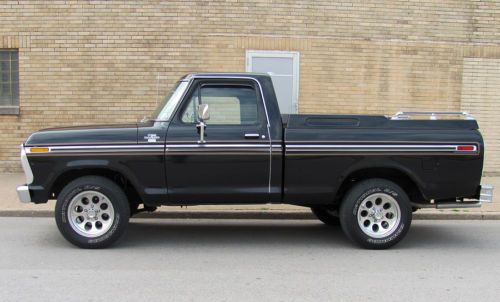 1975 ford ranger xlt short wide bed pickup truck -  black -  low miles