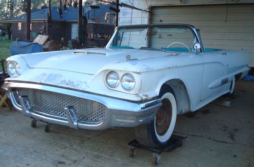 1958 ford thunderbird convertible project-one of only 2134 built-rare options