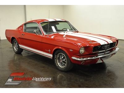 1965 ford mustang fastback 289 v8 automatic red on black ac bucket seats look