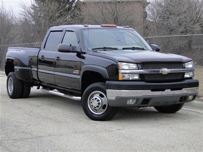 2004 chevy 3500 dually lt crew cab 4x4 6.6l duramax diesel only 62k leather lded