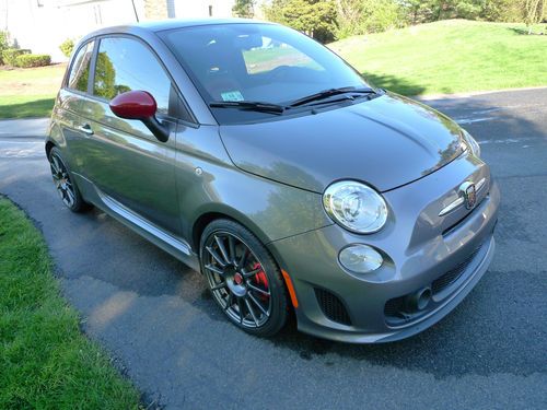 2012 fiat 500 abarth, grigio gray on rosso red leather, all options, 9k miles