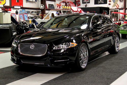 2011 jaguar xj l supercharged nav black &amp; london tan chrome wheels warranty