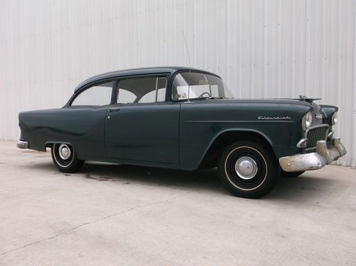 1955 chevy 150, two door sedan, barn find, gasser, rat rod