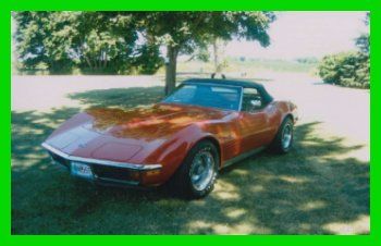 1972 chevy corvette convertible 350 v8 manual rwd red wisconsin