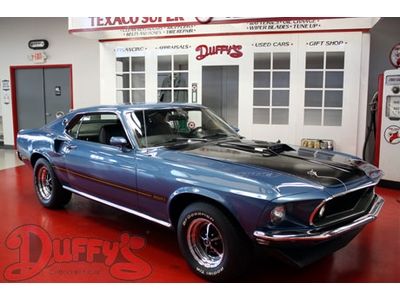 1969 mustang mach i, blue, 351 cleveland 4speed