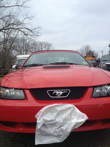 Red 2002 ford mustang convertible - 93k miles, clear title