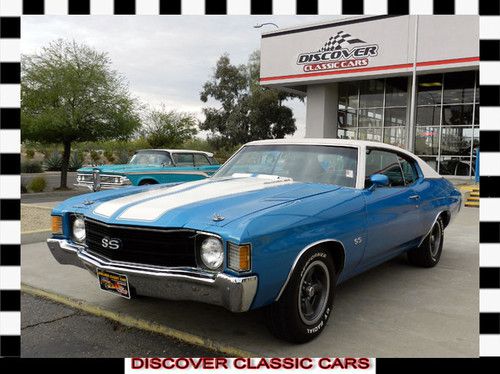 1972 chevrolet chevelle ss 2d coupe- actual miles, numbers matching, factory ac
