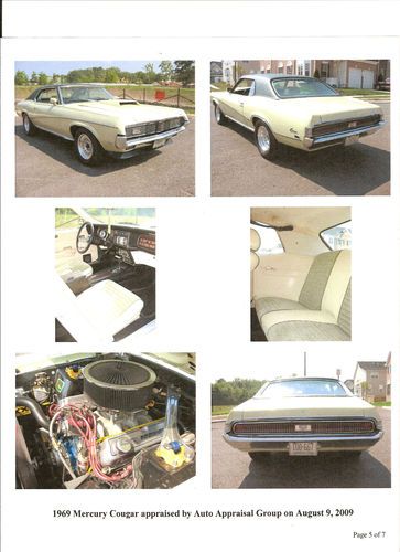 1969 mercury cougar, 2-door hardtop coupe (5.8l, 8 cyl, 351 cu.in engine)