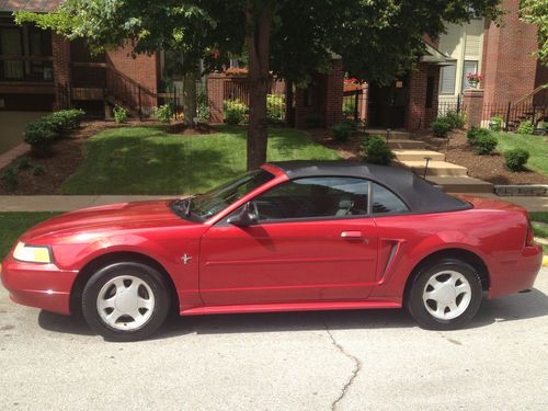 Ford mustang convertible, red, 60k miles, one owner, automatic
