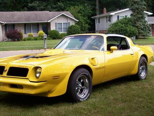 1976 pontiac trans am 455 4 speed "w" code fresh resto on exterior  rare yellow!
