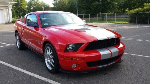 2007 ford mustang shelby gt500, red w/silver stripes, 1 of 131, rebuilt title
